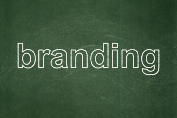 Conceito de marketing: Branding on chalkboard background — Fotografia de Stock