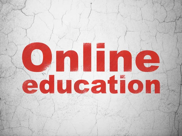 Uczenie się koncepcja: Edukacja Online na tle ściany — Zdjęcie stockowe