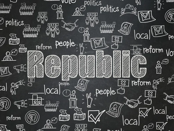 Politics concept: Republic on School board background — Stockfoto
