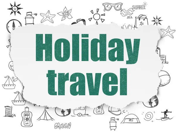 Conceito de viagem: Holiday Travel on Torn Paper background — Fotografia de Stock