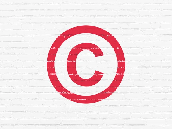 Law concept: Copyright on wall background — Stock Photo, Image