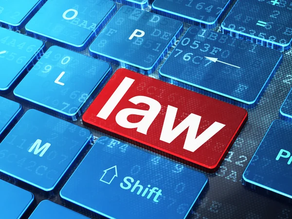 Law concept: Law on computer keyboard background — Stock Photo, Image