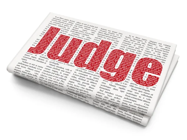 Law concept: Judge on Newspaper background — Stok fotoğraf