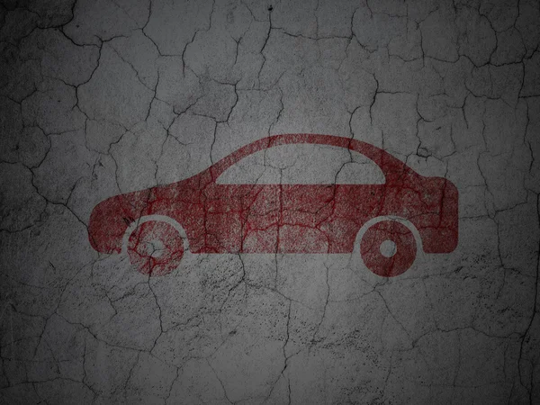 Travel concept: Car on grunge wall background — Stok fotoğraf