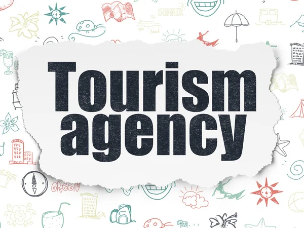 Reisekonzept: Tourismusbüro auf zerrissenem Papier — Stockfoto
