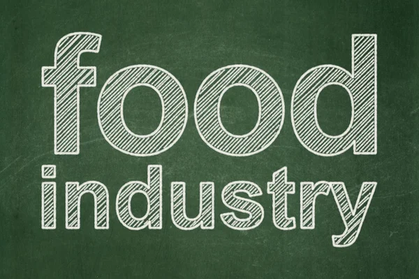 業界の概念: 黒板背景に食品産業 — ストック写真
