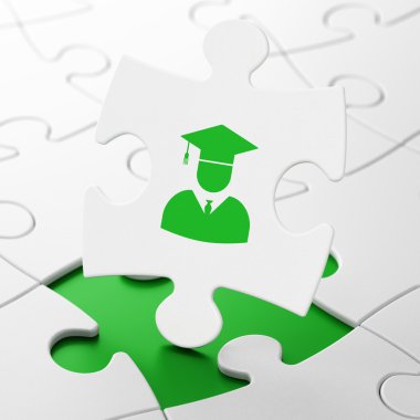 Eğitim kavramı: Bulmaca arka plan öğrenci