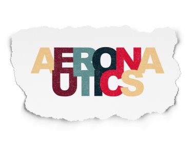 Bilim kavramı: Havacılık yırtılmış kağıt arka plan üzerinde