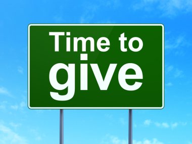 Zaman çizelgesi kavramı: Yol işareti arka planda Vermek için Zaman