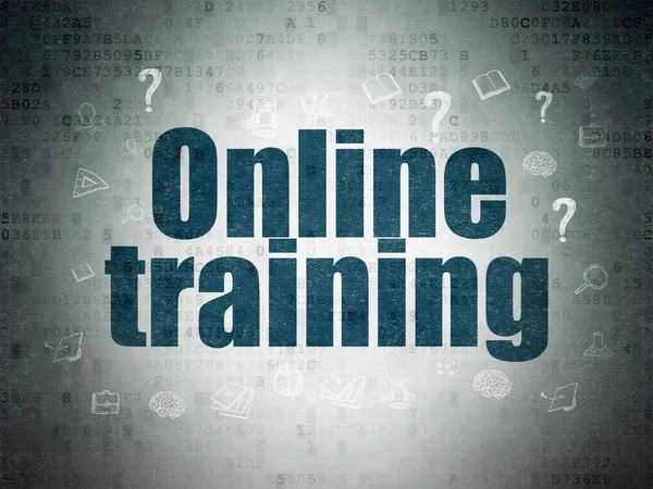 Концепція навчання: онлайн-тренінг на фоні цифрових даних — стокове фото
