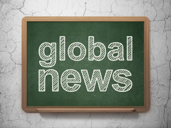 News concept: Global News on chalkboard background — Stock Photo, Image