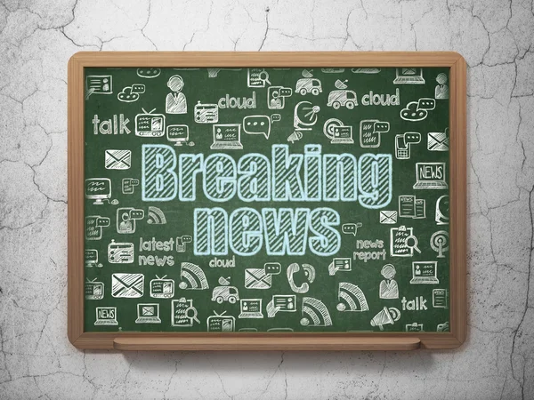 Nieuws begrip: Breaking News op schoolbestuur achtergrond — Stockfoto