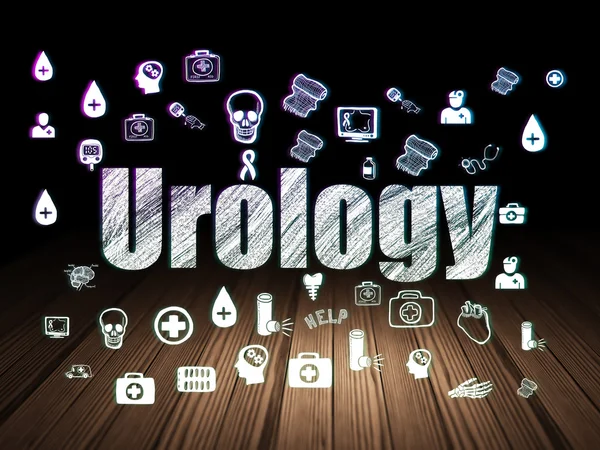 Conceito de saúde: Urologia em sala escura grunge — Fotografia de Stock