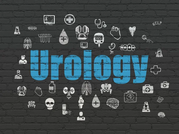 Medizinkonzept: Urologie auf Wandhintergrund — Stockfoto