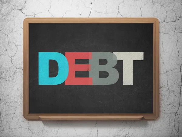 Концепція фінансів: борг на шкільному фоні — стокове фото