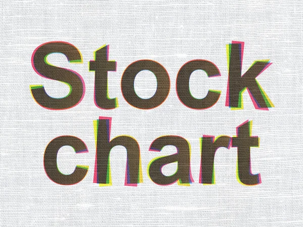 Concetto di finanza: Grafico delle scorte su sfondo tessitura tessuto — Foto Stock