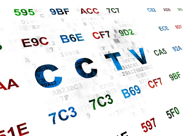 Concetto di sicurezza: CCTV su sfondo digitale — Foto Stock