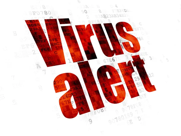 Concepto de privacidad: Alerta de virus sobre fondo digital —  Fotos de Stock
