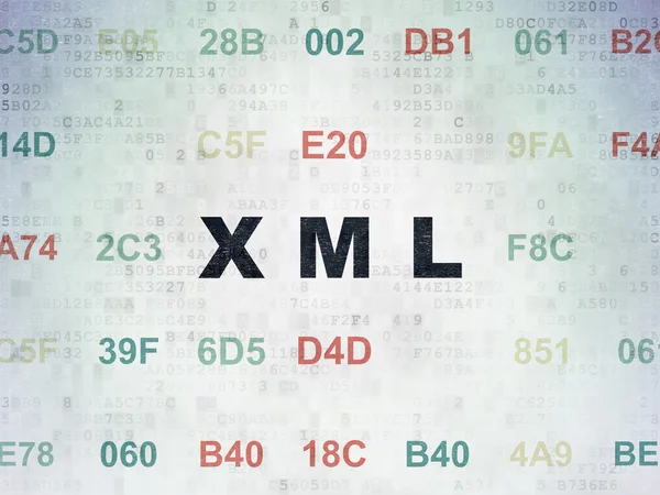 データベースの概念: Xml デジタル データ用紙の背景を — ストック写真