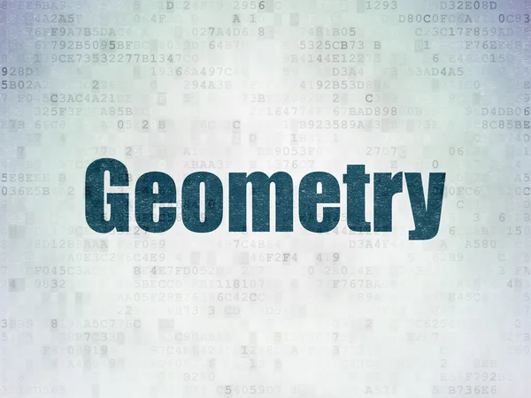 Concepto de educación: Geometría en el fondo del documento de datos digitales —  Fotos de Stock