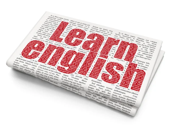 Learning concept: Learn English on Newspaper background — Stock Photo, Image