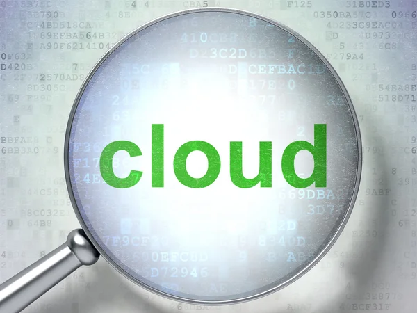 Concetto di cloud computing: cloud con vetro ottico — Foto Stock