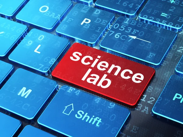 Concetto scientifico: Science Lab sullo sfondo della tastiera del computer — Foto Stock