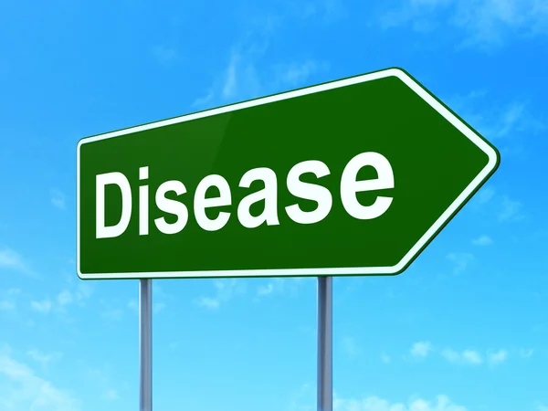 Egészségügyi koncepció: betegség az út-jel háttérben — Stock Fotó