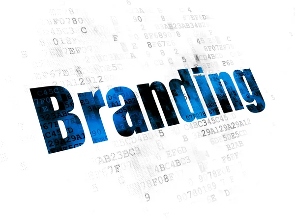 Concetto di marketing: branding su sfondo digitale — Foto Stock