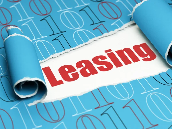 Business concept: red text Leasing under the piece of  torn paper — Stock Photo, Image