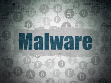 Gizlilik kavramı: dijital veri kağıt arka plan üzerinde Malware
