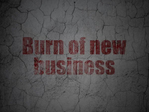 Finans konsepti: Burn Of new Business grunge duvar arka planda — Stok fotoğraf