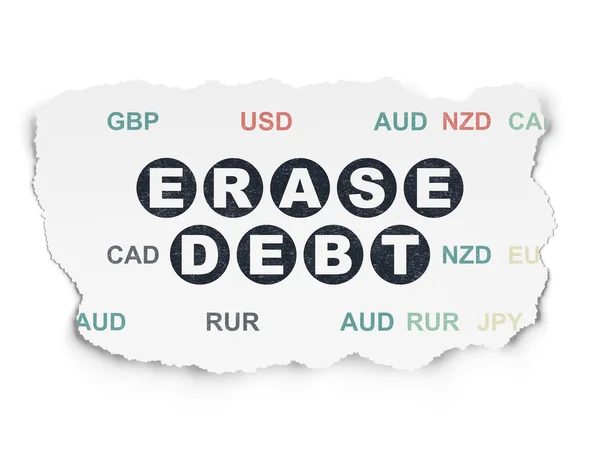 Finance concept: Erase Debt on Torn Paper background — Stock Photo, Image