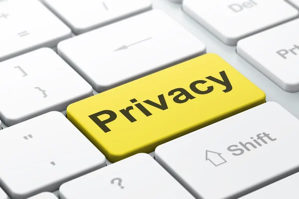 Privacy concept: Privacy su sfondo tastiera del computer — Foto Stock