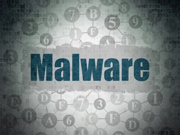 Pojęcie prywatności: Malware na tle cyfrowych danych papierze — Zdjęcie stockowe