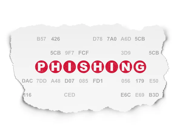 Privacy koncept: Phishing på sönderrivet papper bakgrund — Stockfoto