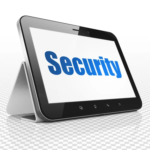 Veiligheidsconcept: Tablet PC met beveiliging op display — Stockfoto