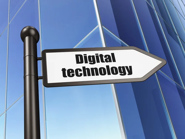 Informationskonzept: digitale Technologie auf dem Hintergrund des Gebäudes — Stockfoto