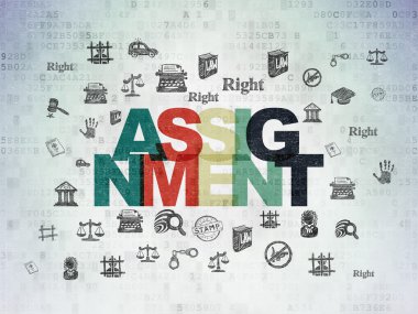 Hukuk kavramı: dijital veri kağıt arka plan atama