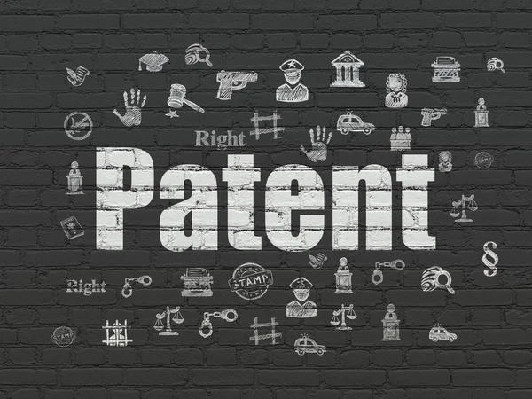 법 개념: 벽 배경에 특허 — 스톡 사진