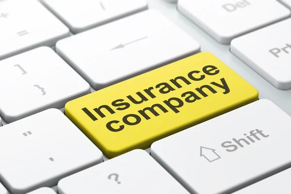 Biztosítási koncepciót: Insurance Company számítógép billentyűzet háttér — Stock Fotó
