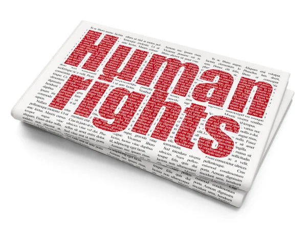 Politikkonzept: Menschenrechte vor dem Hintergrund der Zeitung — Stockfoto