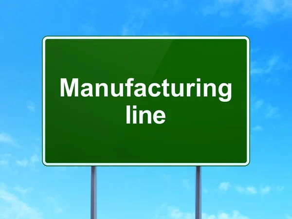 Industry concept: Manufacturing Line on road sign background — Stock Photo, Image