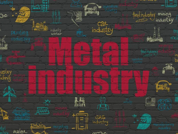 Concepto de fabricación: Industria metalúrgica sobre fondo de pared — Foto de Stock