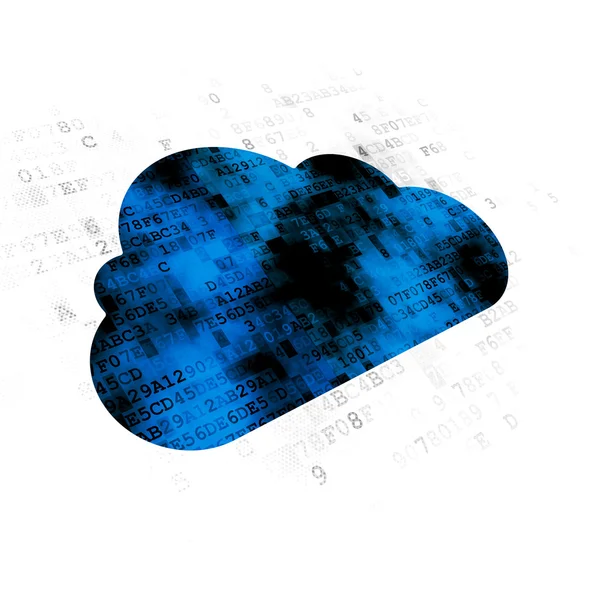 Cloud-Netzwerkkonzept: Cloud auf digitalem Hintergrund — Stockfoto