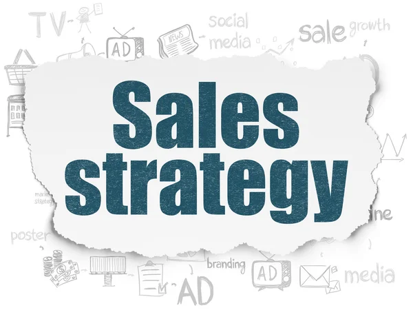 Marketing concept: Sales Strategy on Torn Paper background — Stock Photo, Image