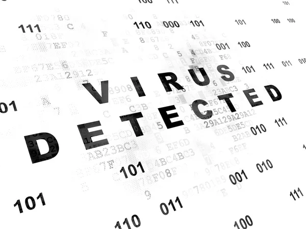 Koncept ochrany osobních údajů: na digitálním pozadí byl zjištěn virus. — Stock fotografie