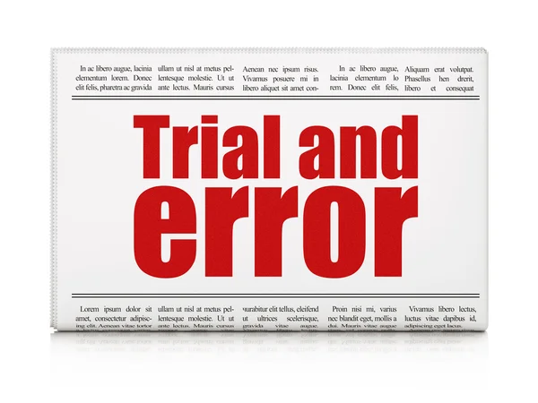 Concetto scientifico: il titolo del giornale Trial And Error — Foto Stock
