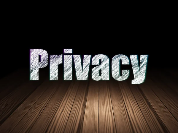 Koncepce ochrany soukromí: soukromí v temné místnosti grunge — Stock fotografie