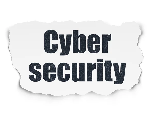 Sikkerhedskoncept: Cyber Security på revet papir baggrund - Stock-foto